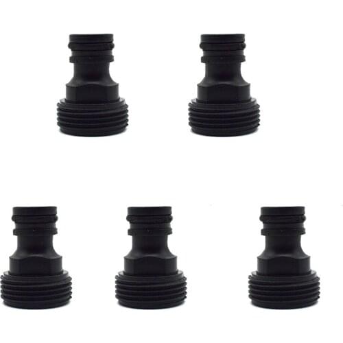 5 Pcs Black Garden Hose Quick Fitting Adapter 25mm Male Thread Hose Pipe Adapter for Garden Tubing Drip Irrigation Watering