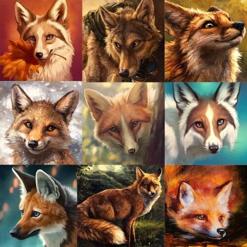 XUEQIXIAOZU Full Square/Round Animals Fox Diamond Embroidery Mosaic Embroidery 5d Diy Diamond Painting Home Decor Explosion New