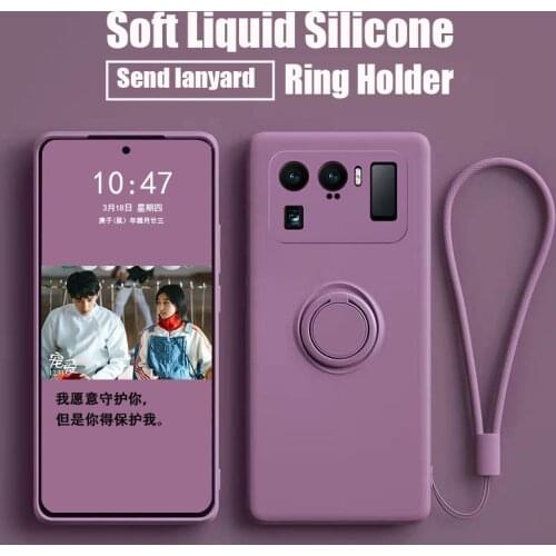 Magnetic Ring Holder Liquid Silicone Case For Xiaomi Mi 11 10T Lite Ultra Poco M3 X3 F3 Redmi K40 Note 10 9 Pro Soft Stand Cover