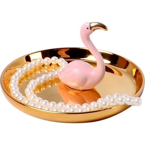 European Style Ceramic Electroplating Jewelry Plate Jewelry Necklace Jewelry Tray Antler Storage Plate Creative Home Furnishings