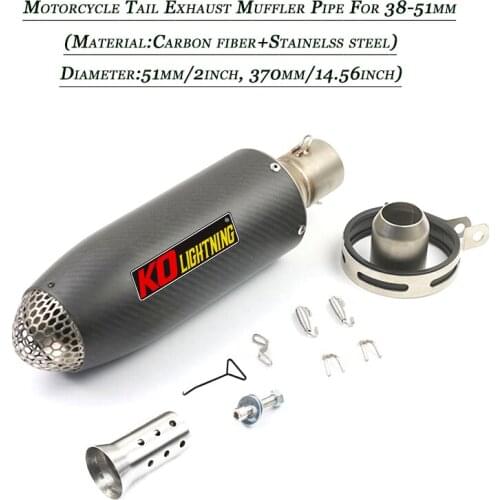 Exhaust Muffler Pipe Silp on for 38-51mm Silencer System DB Killer Carbon Fiber Refit Motorcycle Tail Vent Tip Tubes