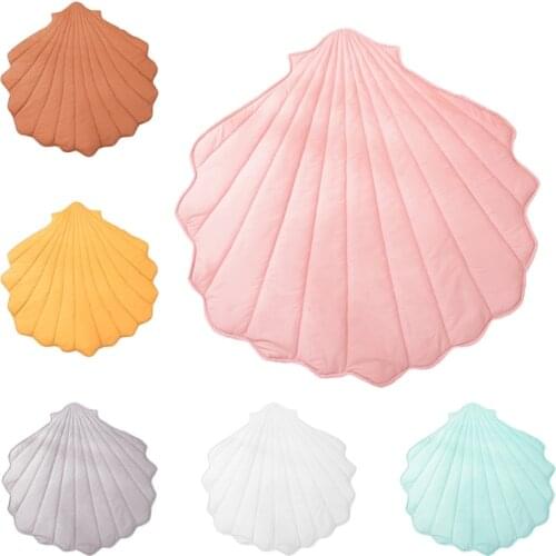 Newborn Baby Cotton Crawling Carpet Blanket Shell Shape Crawling Play Mat Rug GXMB
