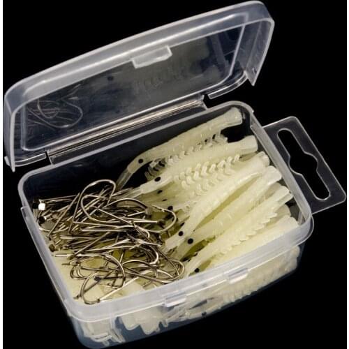 Luminous shrimp bait hook Fake Hook Lure Faux-Bait Shrimp-Shaped-Lure Fishing Soft with Sharp Bionic for Outdoor