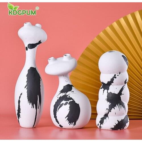 Modern Handmade Ceramic Vase Creative Fashion Dried Flower Flower Arrangement Flower Pot Nordic Simple Home Decoration Ornaments