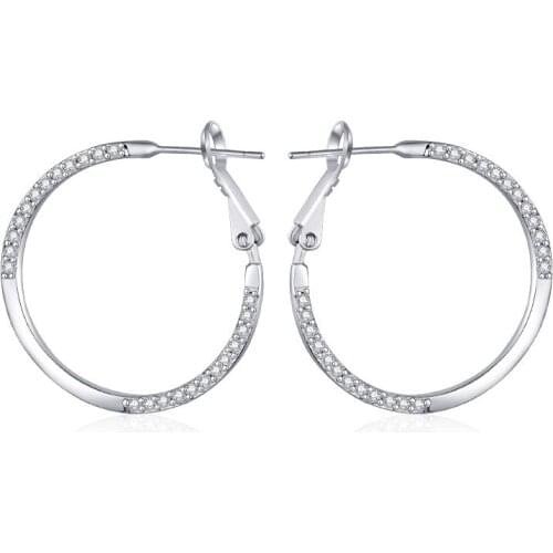 Classic Gold Gunblack Hoop Earrings Paved Cubic Zirconia Gem CZ Round Circle Earrings for Women Girls New Fashion Jewelry