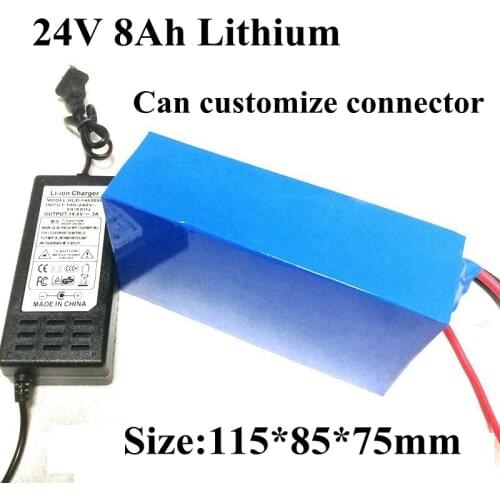 24v 8AH Lithium battery li-ion 18650 7S 25.9v 8000mah train garden railway power car toys 350w motor + 29.4v 2A charger