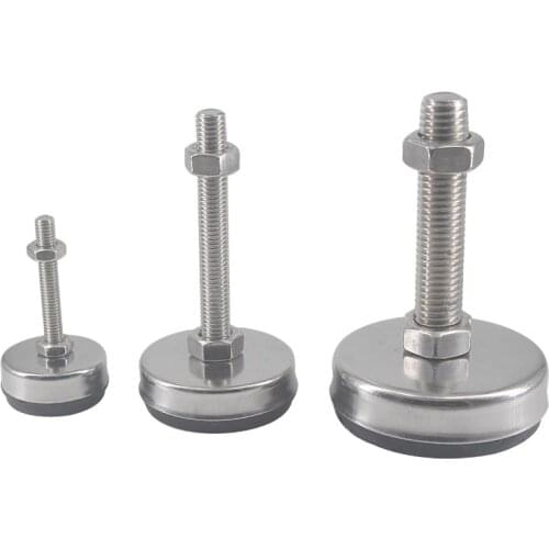 M16/M18/M20 Thread Adjustable Foot Cup Anti-slip Base 85mm Leveling Foot Stainless Steel Articulated Feet