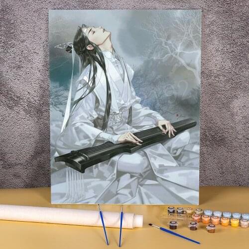 Mo Dao Zu Shi DIY Painting By Numbers Set Acrylic Paints 50*70 Oil Painting Home Decor For Children Handicraft Wall Wholesale