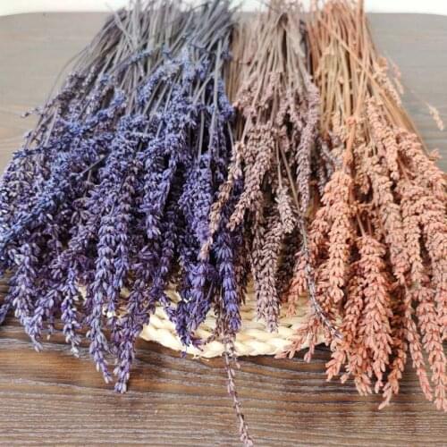 50g/About 50PCS,40CM Real Natural Dried Flowers,Preserved Lavender Bouquet That Some Flower Grain will fall off For Home Decor