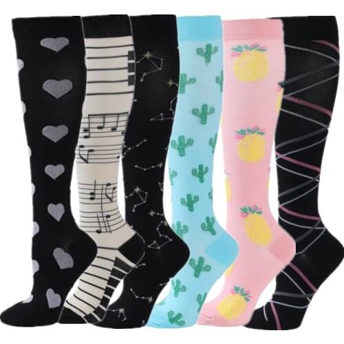 50 Style Compression Stocking Cute Animal Running Sport Socks Varicose Veins Blood Circulation Pressure Edema Compression Socks