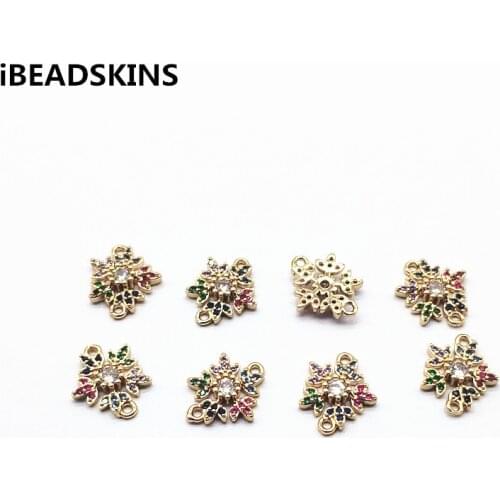New arrival! 14x11mm 50pcs Cubic Zirconia Flower Connectors for Jewelry Earrings parts,hand Made Earrings Findings Jewelry DIY
