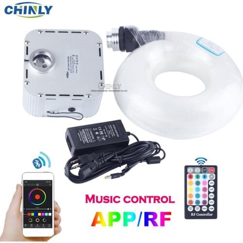 NEW Bluetooth Fiber Optic Light Twinkle RGBW LED 32W Smartphone APP Control 5meters 400pcs Mixed Cable Star Ceiling Lights