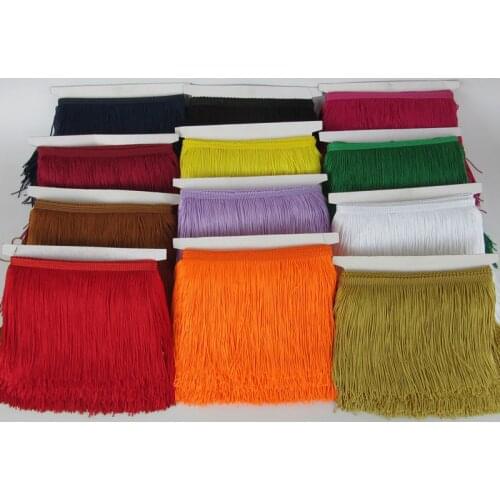 Wholesale 10 yards 15cm Long Fringe Lace Tassel Polyester Lace Trim Ribbon Sew Latin Dress Stage Garment Curtain DIY Accessories