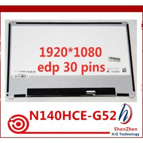 Original 14'' IPS LCD Screen Panel Display Matrix N140HCE-G52 For DELL latitude 7480 E7480 PN 0KGYYH 0R6D8G 06HY1W 1920x1080