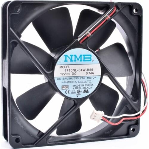 Original 4710NL-04W-B59 12cm 12025 120x120x25mm 120mm fan DC12V 0.74A chassis server 3 line cooling fan