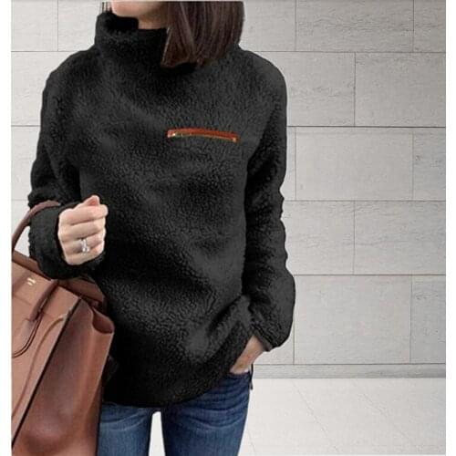 Fashion Warm Winter Long Sleeve Sweater Women Zipper High Collar Pullover Turtleneck Knitted Sweaters Womens Clothing Plus Size