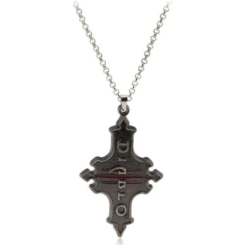 Game Cosplay Jewelry Diablo III 3 Logo Metal Pendant necklace Reaper of Souls Expansion Vintage NECKLACE