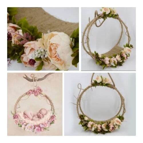 Newborn Photography Props Baby Photo Swing Infant Posing Flower Basket Baby Shoot Accessories For Studio New Type