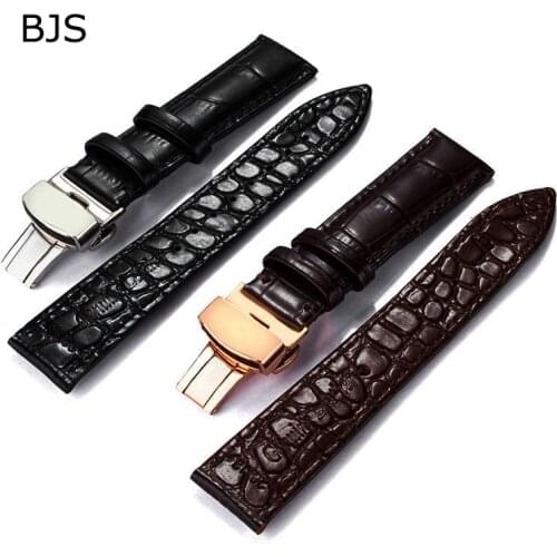 Watchband Soft Crocodile texture Calf Genuine Leather Watch Strap 16mm 18mm 20mm 22mm Watch Band for Tisssot Seiko Acces