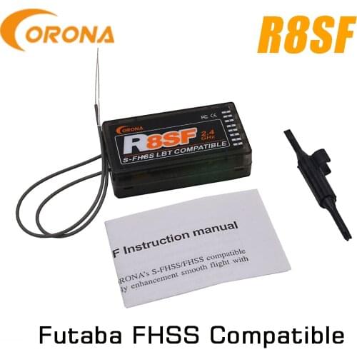 Corona 2.4G R8SF S-FHSS/FHSS 8 Channels Receiver Compatible FUTABA S-FHSS T6 14SG