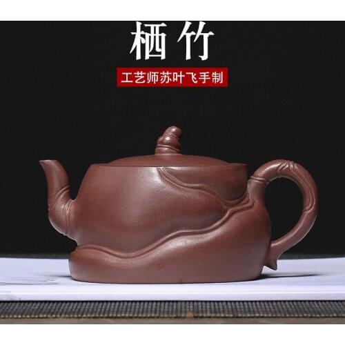 Mine Purple Mud Bamboo Bottle Pure Handmade Bamboo Slab Suye Flying Tea Bottle Famous Family Bottle Delivery Factory