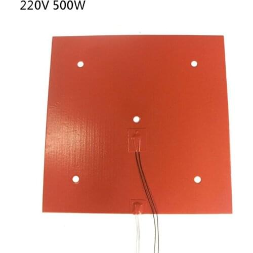 235*235mm 220V 500W Silicone Rubber Heating Pad For 3D Printer Heating Bed L4MD