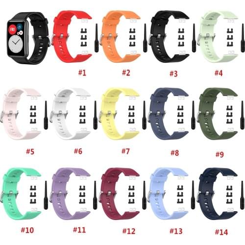 50pcs Silicone Replacement Strap Wristband Watch Band For Huawei Watch Fit TIA-B09/TIA-B19 Sport Wriststrap bracelet waterproof