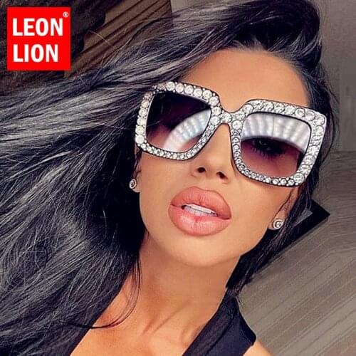 LeonLion 2021 Oversized Sunglasses Women Vintage Square Eyewear For Women/Men Luxury Brand Glasses Women Oculos De Sol Masculino
