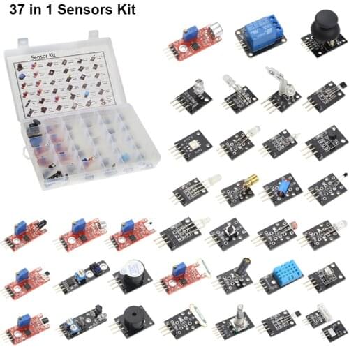37 in 1 Sensor Kit Starters Kit for UNO R3 for MEGA 2560 Raspberry Pi 4 for Arduino + Retail Box