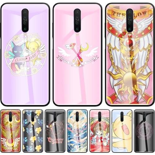 Glass Case For Xiaomi Redmi Note 9S 8T 8 9 7 Mi 11 9T 10 Lite 10T Pro 5G Poco X3 NFC Fundas Phone Cover Sakura Card Captor