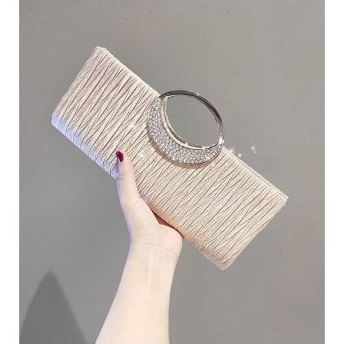 Women Folds Clutch Evening Bags Rhinestones Evening Bags Purse Female Shoulder Bag for Wedding Diamonds Lady Purse Party Bags