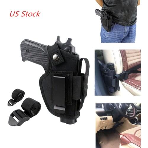 Tactical Gun Holster Concealed Belt Holsters IWB OWB Car Pistol Bag with Magazine Slot and 2 Strap Mounts Gun Accessories