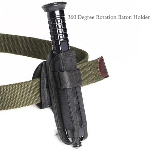 Tactical 360 Degree Rotation Baton Holder Police Expandable Baton Holster Flashlight Pouch Bag Defense Hunting Accessories