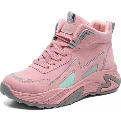 High-top warm running shoes 2020 winter Comfortable jogging shoes hot style Platform shoes Internal increase womens sneakers