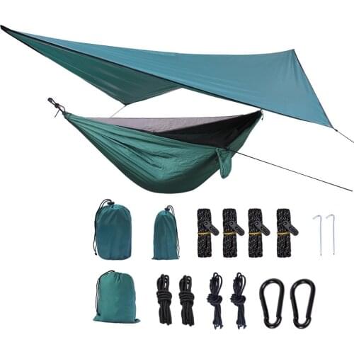 Outdoor Sports Camping Tent Mosquito Net Parachute Hammock Camping Hanging Sleeping Bed Portable With Sun Shelter Tarp