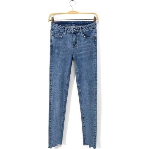 2019 New jeans for women high waist ins super-hot irregular pants pencil pants