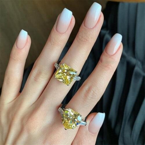 Heart Sqare Topaz cz ring 925 Sterling silver Engagement Wedding Rings for women Bridal Fine Party Jewelry