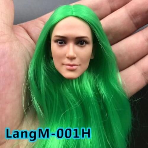 1/6 Female Soldier Head Sculpture Asian Beauty Head Sculpture Can Switch Various Hairstyles 12-Inch Doll Boutique Accessories