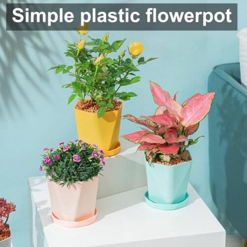 Plastic 1 Set Convenient Creative Diamond Shape Flower Planter Not Easy Deformed Plant Pot Durable for Garden