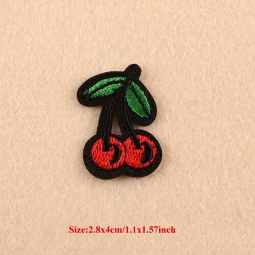 10pcs parches Cherry Patch For Clothing Iron On Patches Applique Jeans Biker Punk Badge Fabric Patchwork Shoes Cap Dress Sticker
