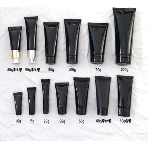 100pc 10ml Travel Plastic Lotion Portable Bottle Rotated Cap black Cosmetic Empty Tube Hose Refillable Makeup Bottle Liquid soap