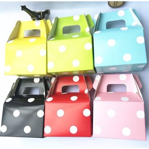 12pcs/lot (Pack of 12) Colorful Polka Dots Printed Paper Horn Candy Boxes Treat Bags Wedding Birthday Kids Party Decorations
