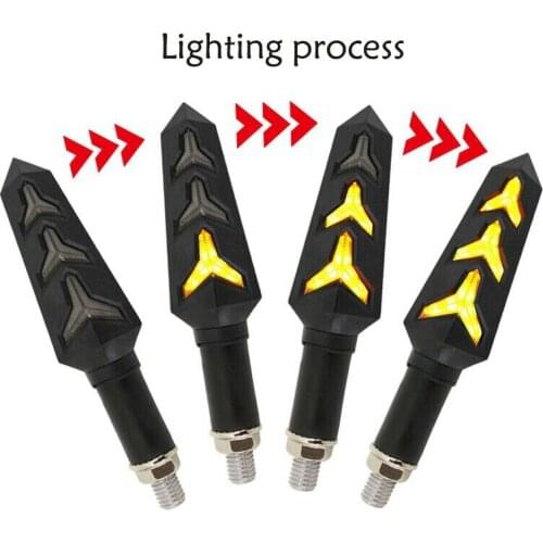 4x Motorcycle Flowing Water LED Turn Signals Blinker Flashing Lights Flexible Bendable Flicker Amber Lamp Tail Flasher Indicator