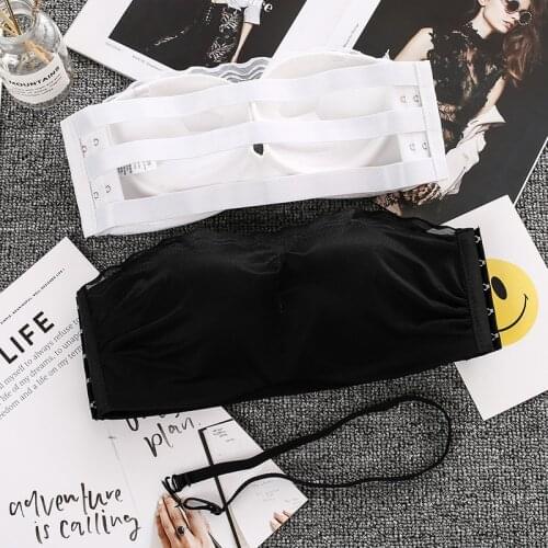 Sexy Bra Breathable Chest Pad Underwear strapless lace bra summer deep V sexy bra 32 36 38 big size seamless super push up bra