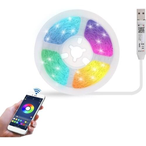 SMD5050 Flexible LED Strip Light Bluetooth-compatible Lamp 1M 2M 3M 4M 5M Tape DC5V Desk Screen TV Background Room Lighting USB