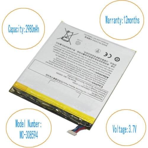 ISkyamS 10pcs/lot 2980mAh MC-308594 / MC 308594 / MC308594 Replacement Battery For Amazon Kindle Fire 7 5th Gen SV98LN / Bulk