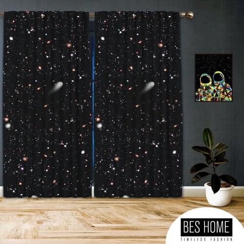 Space-X-VI,Window Curtain 2 panels set,Blackout,Room darkering,Custom size, made to order
