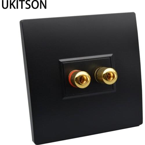 86mm Speaker Faceplate Black Color With 1 Port Plug Left Right Hifi System Connecting Wall Panel