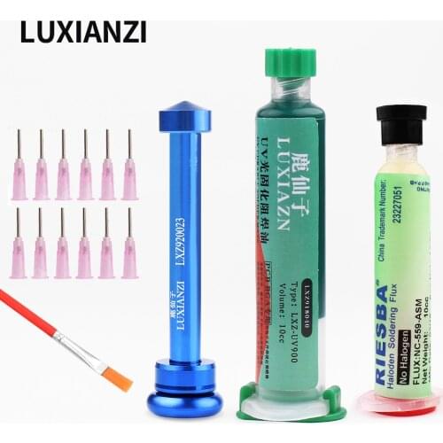 LUXIANZI UV Curing Solder Mask Ink Needle Barrel Push Tools Set for PCB Repair Welding Insulating Protect Soldering Paste Flux