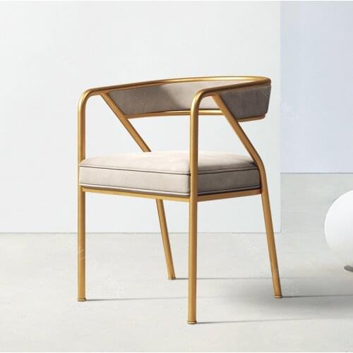 Dining room furniture Nordic modern armchair fashion restaurant hotel iron art dining chair light luxury household velvet chair